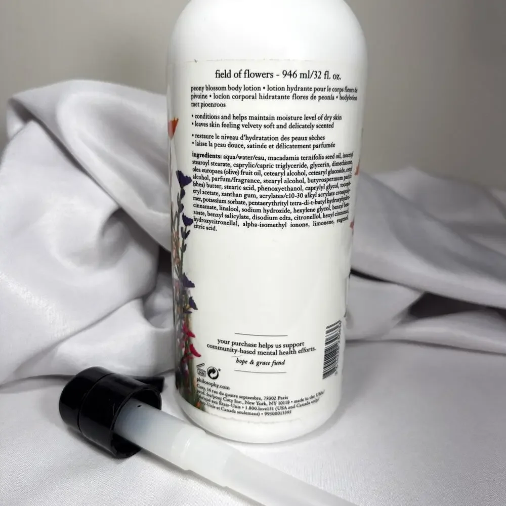 NEW WITH PUMP PHILOSOPHY FIELD OF FLOWERS BODY LOTION 32 OZ